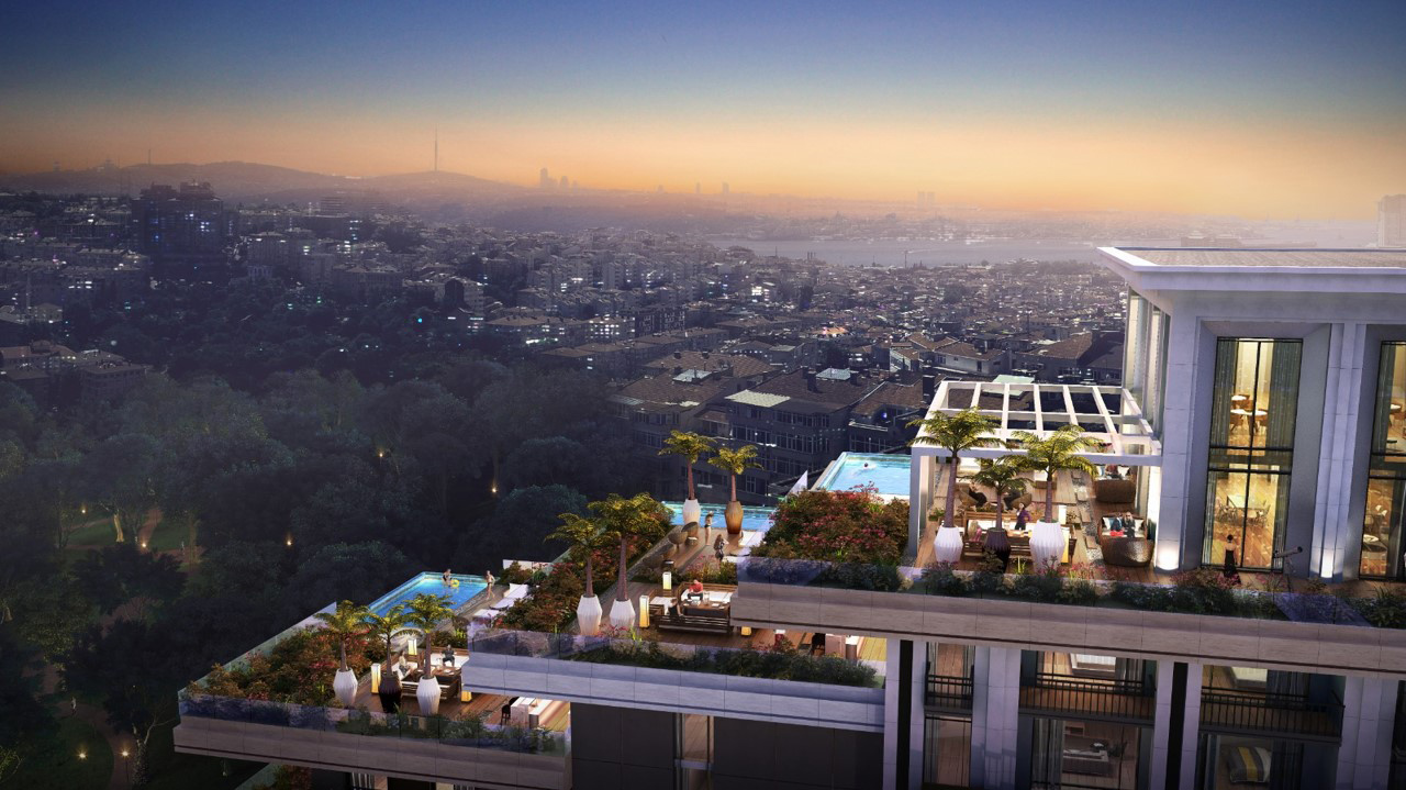 Sea view 4 bedroom Apartments for sale in Nisantasi Koru Residence Sisli Istanbul