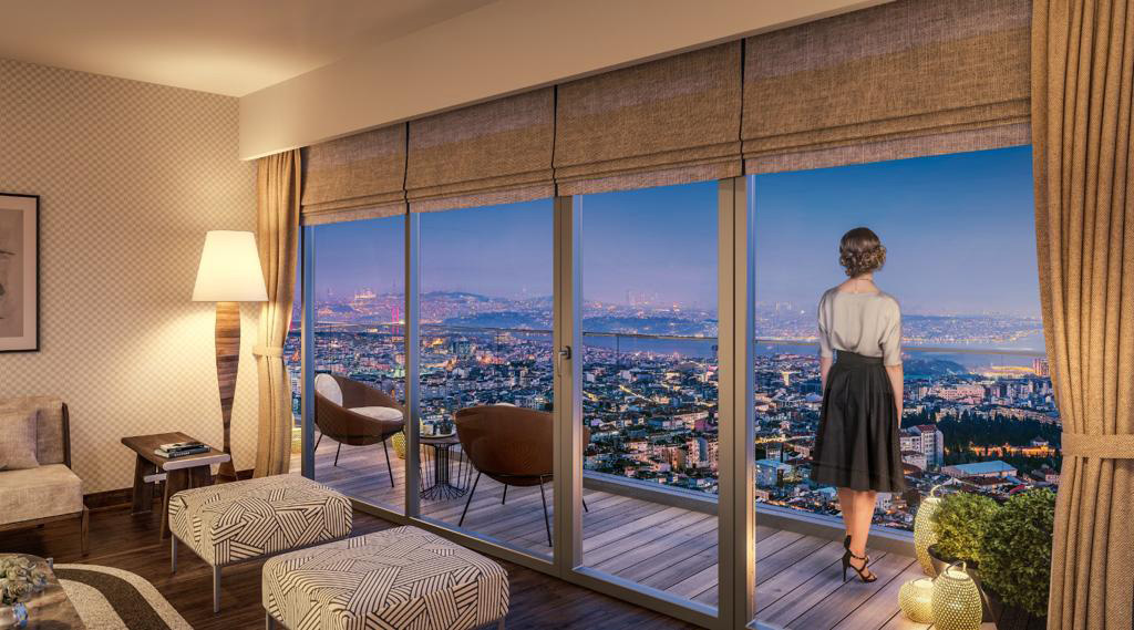 Phenomenal 1 bedroom apartments for sale in Bomonti Rotana Sisli Istanbul suitable for Turkish citizenship