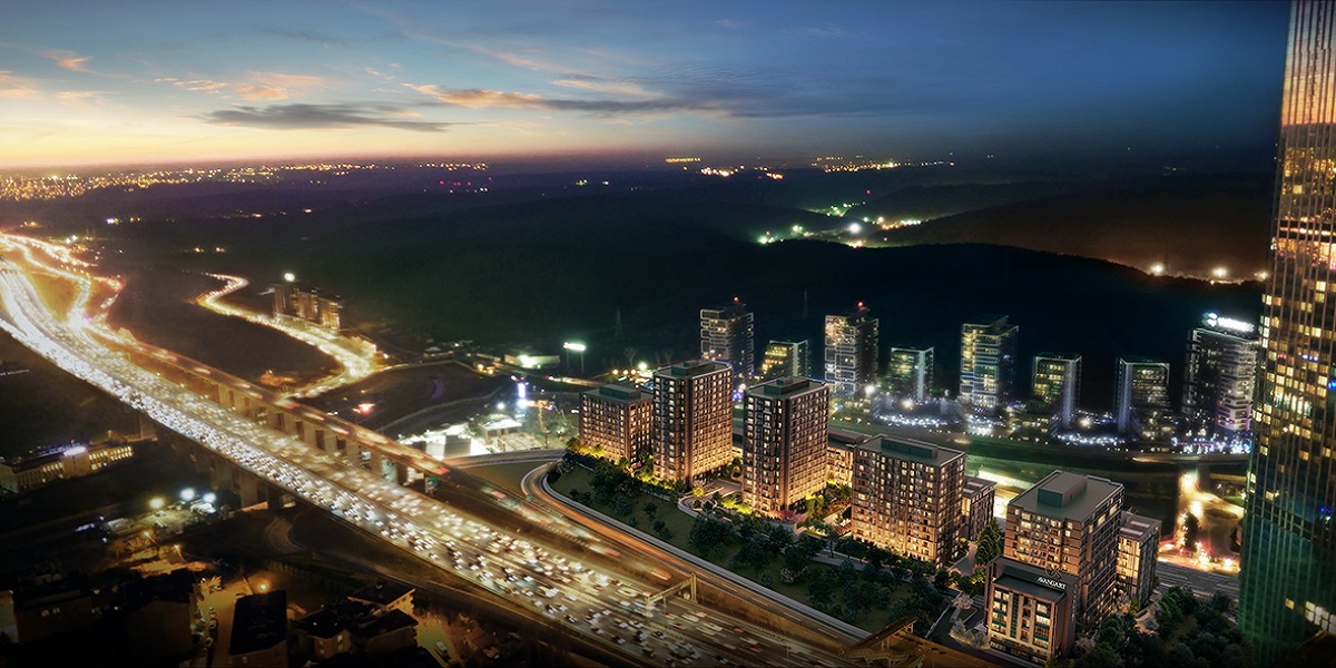 1+1 Luxury Apartments with forest view for Sale in Avangart Vadi Istanbul Maslak Sariyer