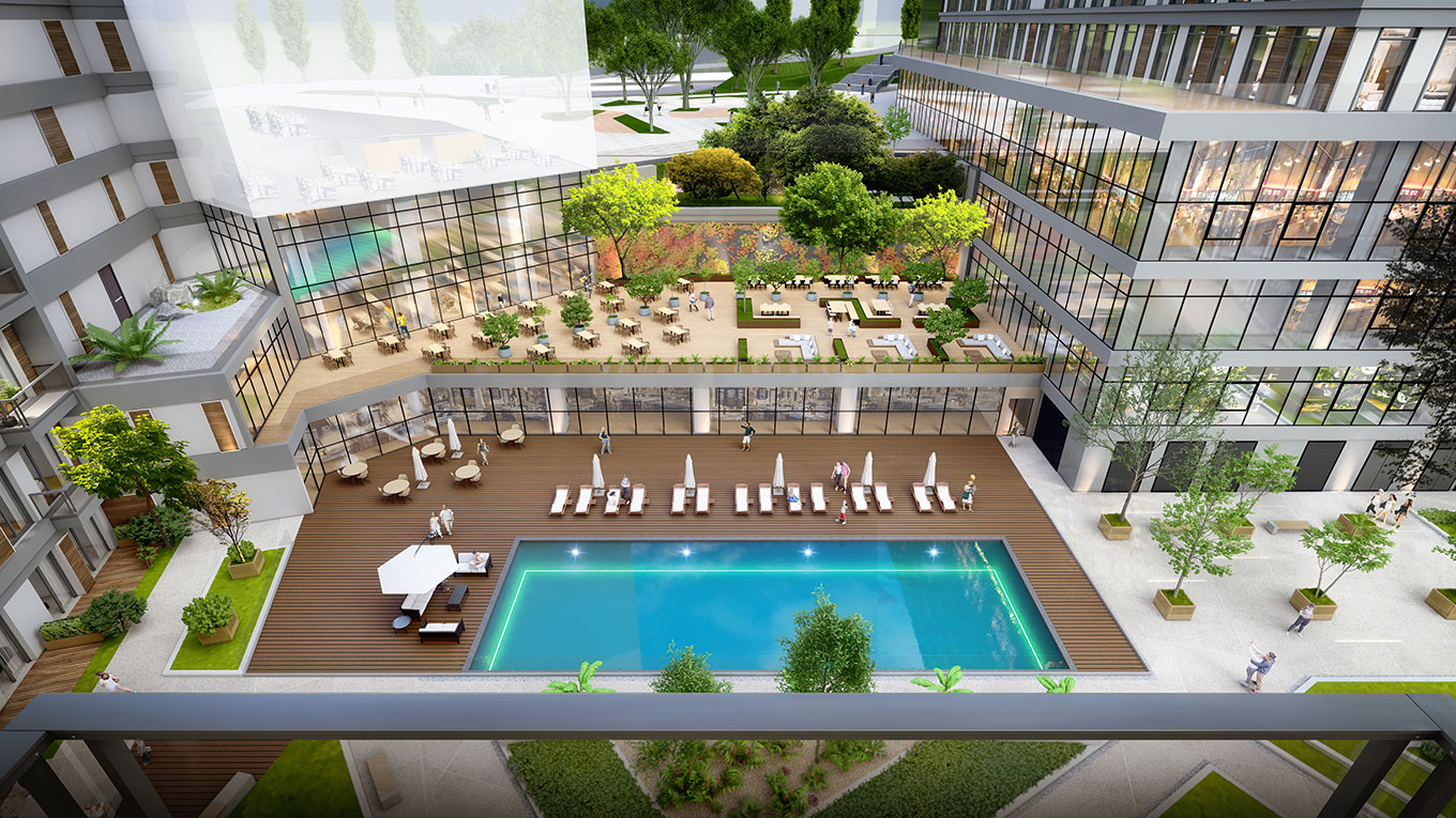 Sea View 2 Bedroom Apartments for sale in Rotana residence Bomonti Sisli Istanbul